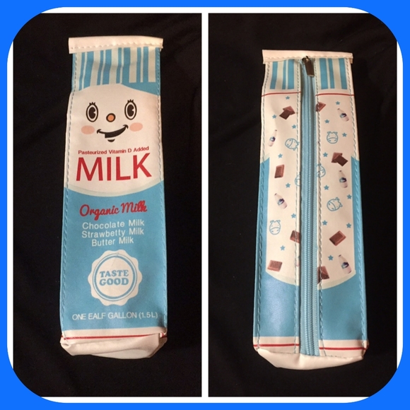 5/$25 New in original packaging Milk carton themed Pencil makeup case - Picture 2 of 5